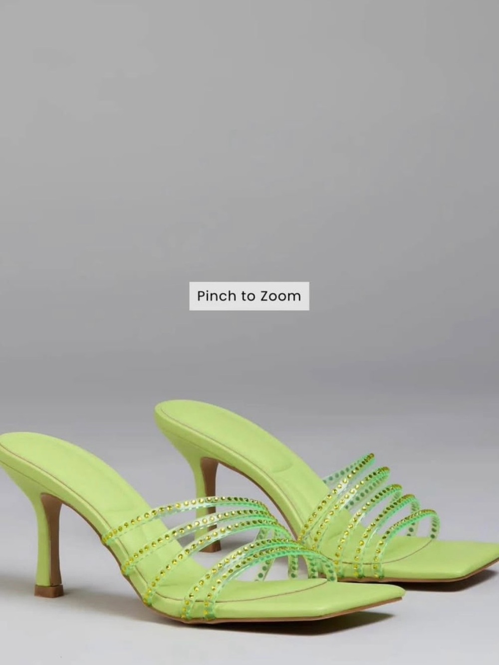 Windsor Neon Lime Rhinestone Strappy Mule Heels - Women